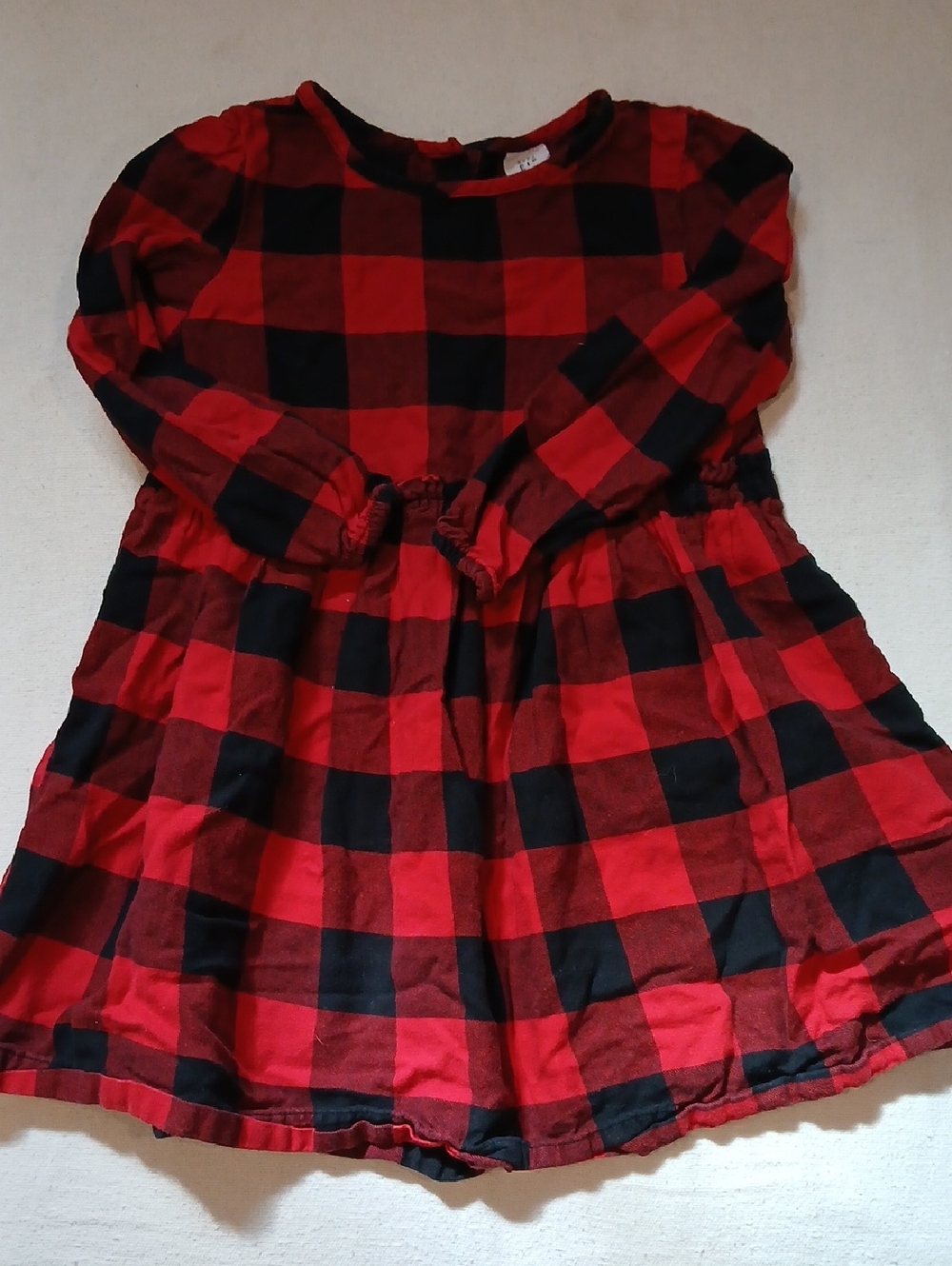 GAP Baby Red and Black Plaid Toddler Dress